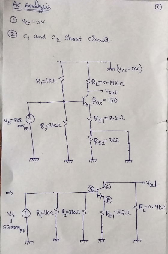 Andyis AC Vcc=ov 2 Ci and C Shost Crcui e-ov) SRIEO AKn REK Nout Pac I50 RE22 s=538 R-3302 Re 36n TIt ITHT Vout RE 8.N 019kn