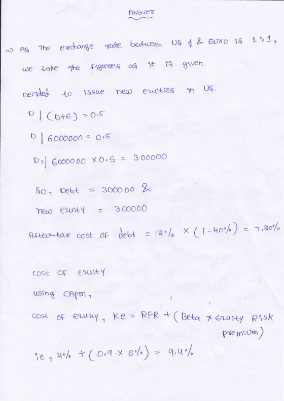 ANSWER US & ESD 16 The eechange te becueen AS 8Aven f18use& as he take we US. cecrded enuities Dew 8Sue tc 1Cote) 6000000 3 0