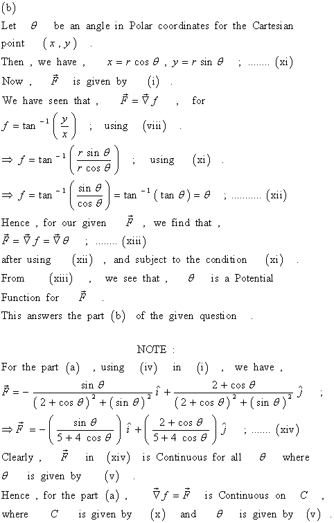 (b) be an Let angle in Polar coordinates for the Cartesi an (x. point (xi) Then we have y r sin e x r cos (i) Now is given by