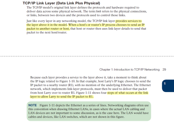 TCP/IP Link Layer (Data Link Plus Physical) The TCP/IP models original link layer defines the protocols and hardware require