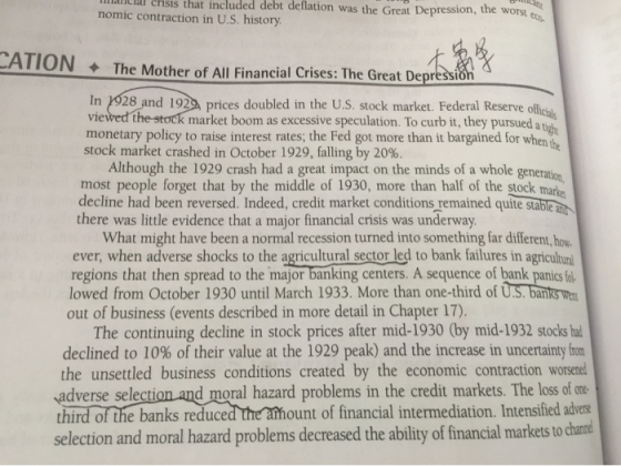 Ilallulul chsis that included debt deflation was the Great Depression, the worst et nomic contraction in U.S. history CATIO +
