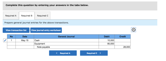 Complete this question by entering your answers in the tabs below Required A Required B Required C Prepare general journal en
