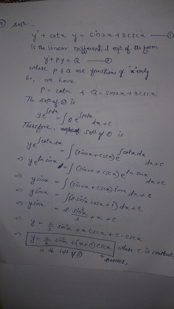 SID22 t3 CSC +cotx is the linesn wlee p& a ase we have P cotr イQ-Sの271+3sce The sや Spdr Ye date Thercfore eate s is Jeatr de