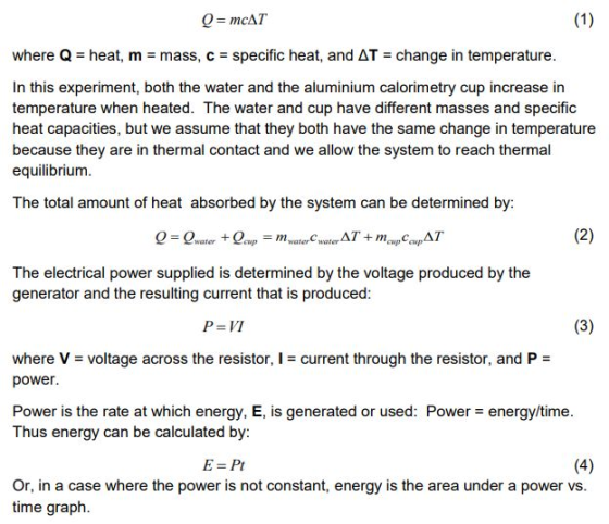 where Q heat, m mass, c specific heat, and ATchange in temperature In this experiment, both the water and the aluminium calor