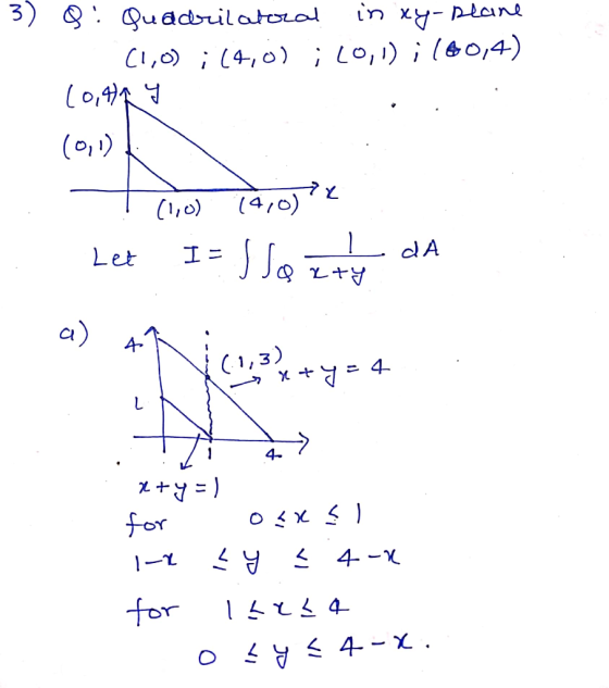 3) Quadilatoral C1,0) 4,0) ; Lo,) 0,4) l0,4 (o1) (4/0) (1,0) Let A- 4- 4- for 4 - for