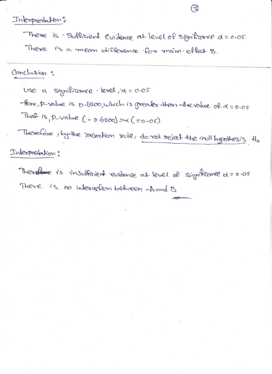 Thesepien evdente at level o snrae do.os Cenclusin -tere, p-value is-62c0wcis ges on tevolue of ao.os T.lenpeelhlion: Theve i