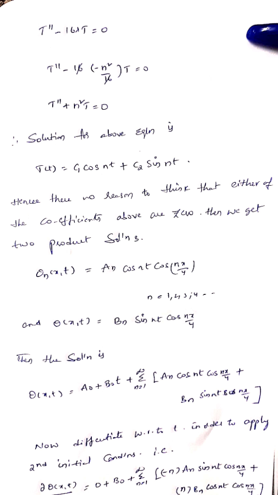 T n1 -0 0= +レ Solution above Egln G Cos nt t Ca Sりnt Aeason toflis p that ether HenLee thu Co-hci Jhe alove aue 7Co . Hen we