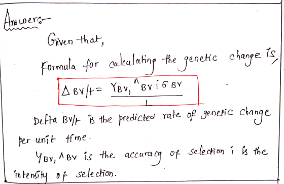 Given -that, -for calcalahns fhe genehic chanpe is Defta B the predicted rate op geneic chanqe. ter unit tme