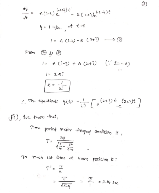 (-2F)L 2-1 2-T 上一上 To reach 1stもme at maan position Б: 2 - = 2-14 see