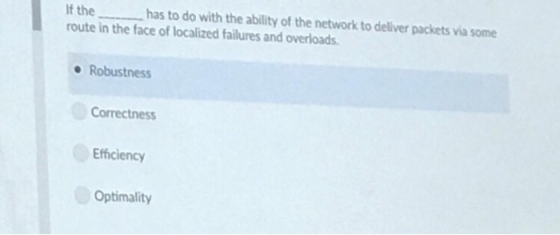 If the has to do with the ability of the network to deliver packets via some route in the face of localized failures and over