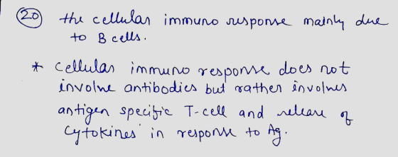 0 tha cellaular immune suspone mainly due to Bcells cellula immuno γο ponn, does not spe nt I., сец and