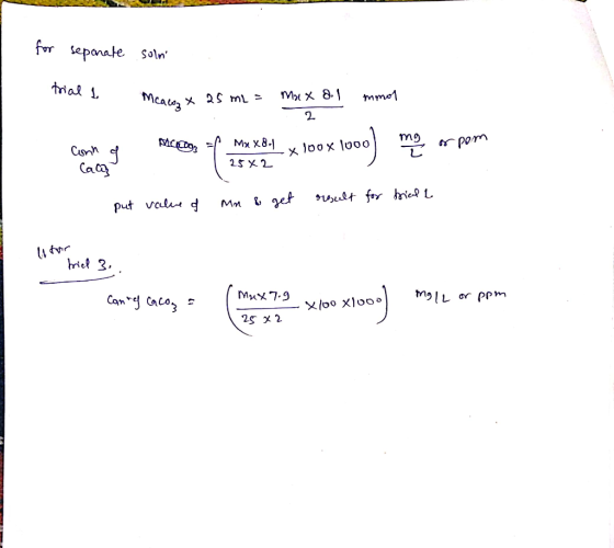 for sepanate Soln trial Mcaug mmo1 2S mL > mg Мx x8.) pom x loox luoo 25 X2 Caca MM put val d briel 3. Mux7.9 Сang Cacog
