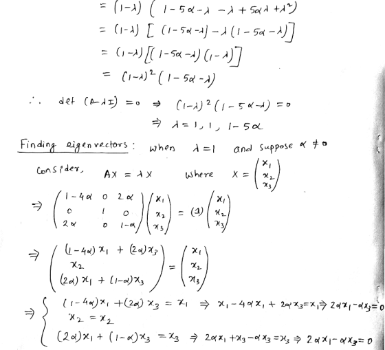 Findiog eien vectors: when ^- an Sppse ConS der where X 3 2.