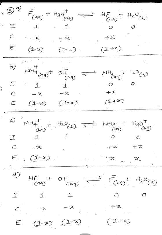 Нзо Cag) SF Can) Caq) 1 1 C C1- (1+x) (1-) -t NH4 Ca4) NH3 Ca I C - (14 ) (1- C1-x) Hao Caa) NH3 + Caa H20 (a9 1- HF Caq) O H