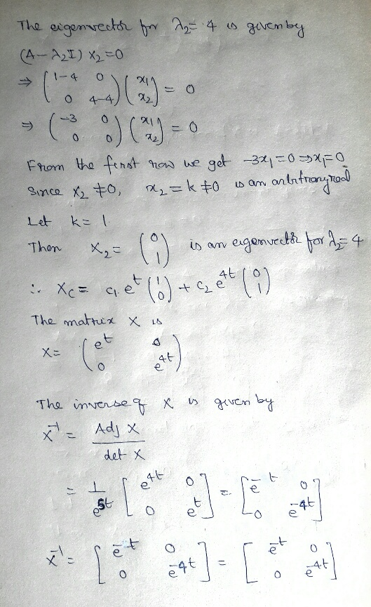 The osgemvectd b A 4 sgaem by CA A2) X2-0 ( 1-4 4-4 ( 0 From the fenst get3x10 E ontntronal now we Since x2キ0, Let k (C) ()+(