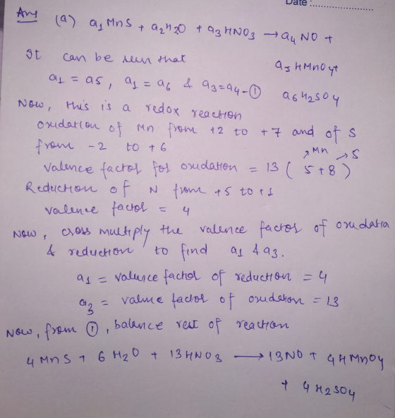 Any (a) a Mns a2120 t a3 HN03 au NO t 3t Can be n that 95hMnoyt aL = as , as = a6 4 aa-a4-の a642s04 Tedox yeactOn tus Now 1.S