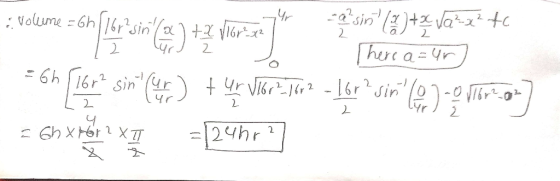 )+ ax* +c aSin : Voliume -Gh|16rsin(s 2 |hurc a= 4r 16r2in - 6h 16r sin(r 2 Yr Чr LX 119X9 12Чhr