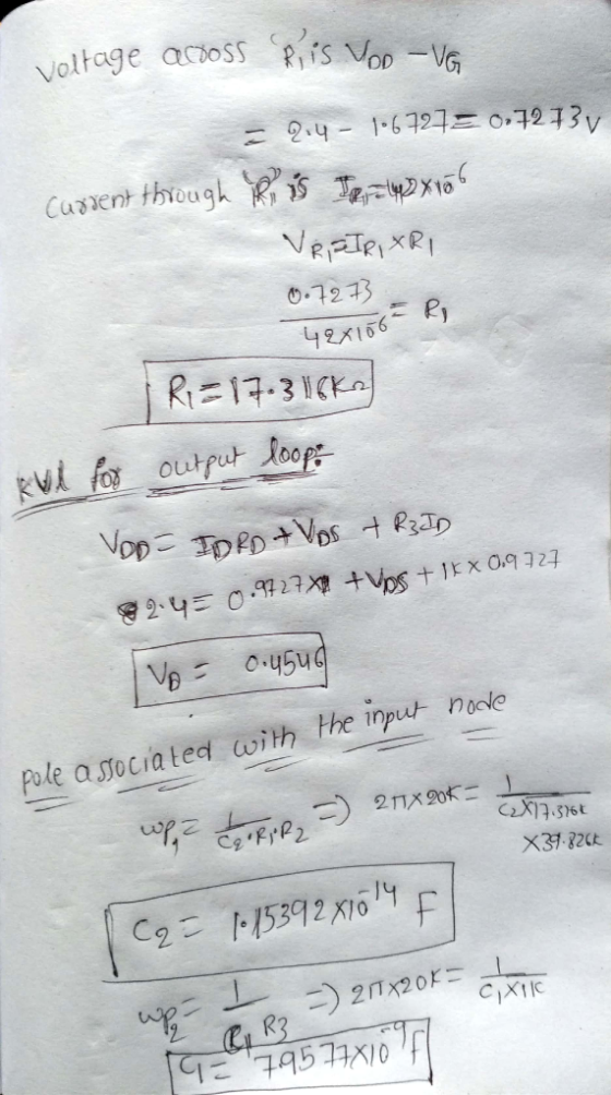 voltage acsoss?iS VoD-VG 2.4-1.6724= 0,72 7 3 Cussent thiough Ri .723 4eX166 RI=17-31CK KVi fo output loop Vop TDPpVos t3aD 2