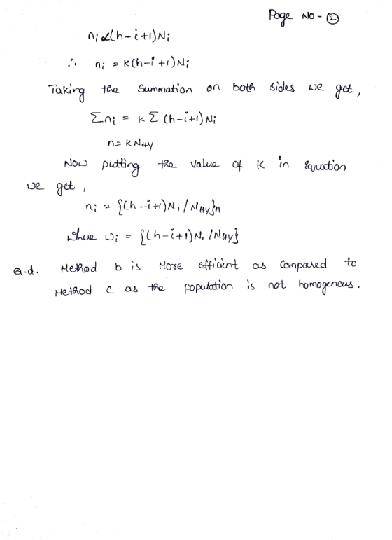 NO ( nilh-iN ni k(h-i 1)N; Sides both Summation Taking we get on Ni n KNuy pueting get Valua of K NOL (n Eajuxtion e gCh-i)N,