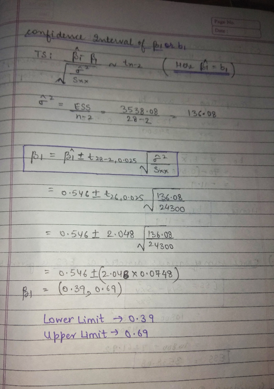 Page No Date TS: C = ESS 538.08 2.8一2. 29-2 36.08 24300 0.5y6t 2 048 136.03 A24300 Lower Limit 039