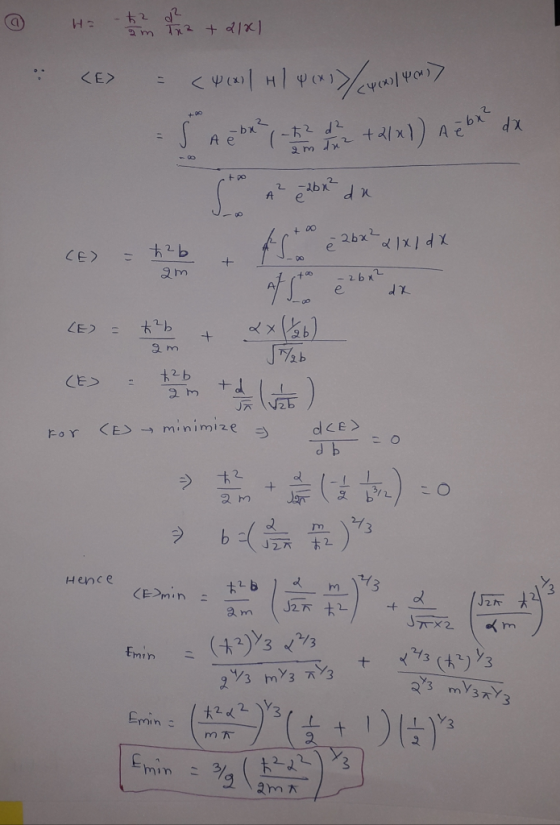 Cl ψ(x)%내(Aly@フ .. ニくΨ(x) | <E> HI + 00 2bx2 Hence hm minこ