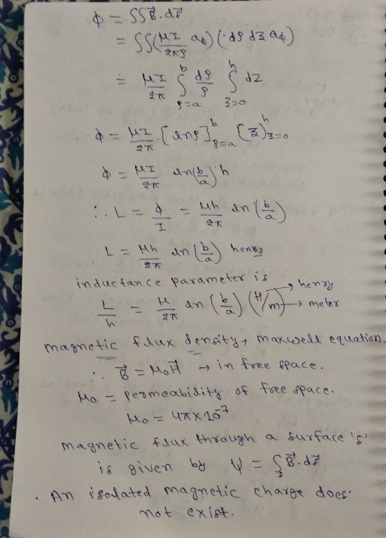 3>o 『ニa 8ニa .L-4 An I L= Mh hensy inductan ce Parametr is heny () ) L meter dn masnetic ux denstymarsel equation ntoee pace.