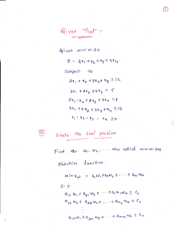 Siven That Given mini mi2e Subject to s-tate thea poblem Find the ω ,Wy 0m which mini mi 3ex Objective 우-unction S.t