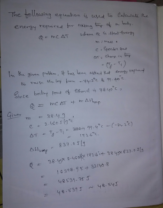 The bollsuoing equation used to Calewiala he enery rege bratkoy azkad Kot enagy rep ince boiline Ci 38 x 2y G 378.gs 32(46.8