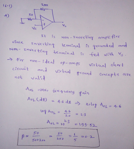 16-1 260 Mv 5 o Ns 다 ;S Non-Inver ting ampEfe ince Tnverting kminal s fed wth v For non-deal opomshort circuit omd VY1ual ou