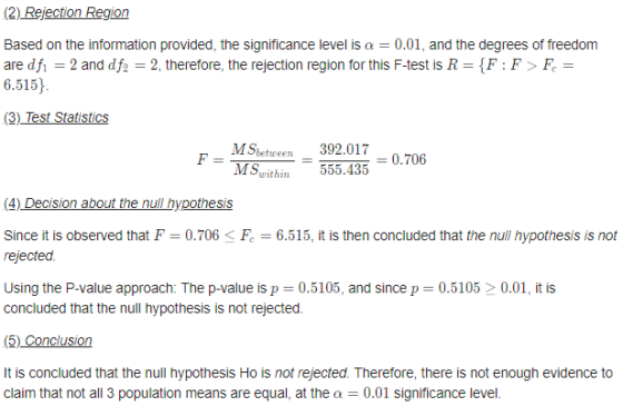 Based on the information provided, the significance level isa 0.01, and the degrees of freedom are dfi 2 and df) 6.515 (3) Te