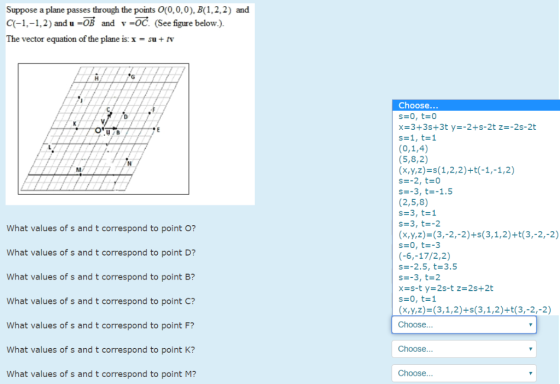 Suppose a plane passes through the points O(0,0,0). B(1,2,2) and C(-1,-1,2) and u -OB and v-OC. (See figure below.) The vecto