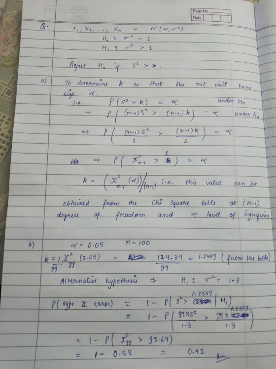 Page No Xi, X2 1. 7o dtexmintk so hat he fest uao under Ho 1 e fhis valuu tom be ktainnd fuem he Chri Squase folle a o(= 0.05