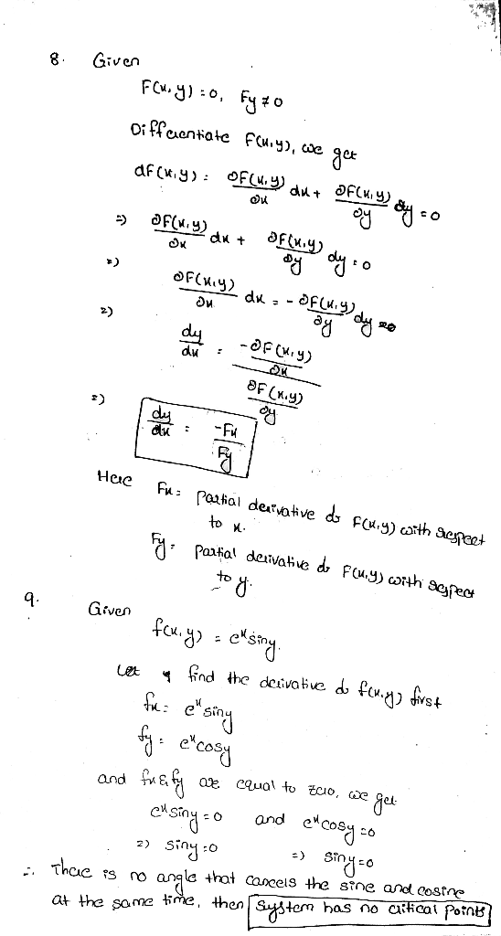 8. Given du 8F to K. Given Cu. C Sin ecos Thae so angle that cancels the sne and costne at the some ie, then Systom has no ac