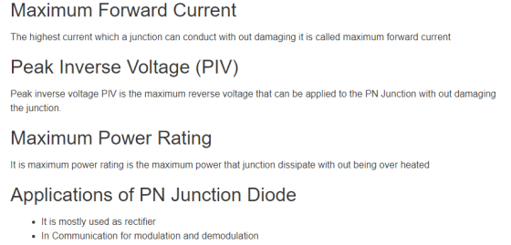 Maximum Forward Current The highest current which a junction can conduct with out damaging it is called maximum forward curre