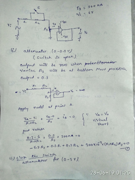 s 300 nA Ni 6Y VEE attenuator (0-0.3 V Switch s autput Nariac R3 will be zero when potentfometer at bottom Most wil be Odput