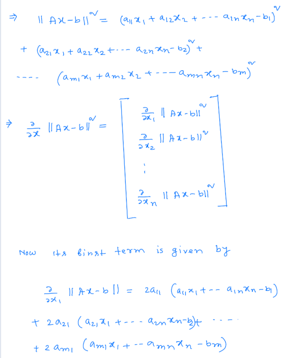 V ainn-b a12X2 + -- HAX-b (a11 b2) azn Rn X + a,2 X, t: -- (ami +am2 Axbll Ax-b 2A1-b A-b is given kinat term Now ainin-b IA-