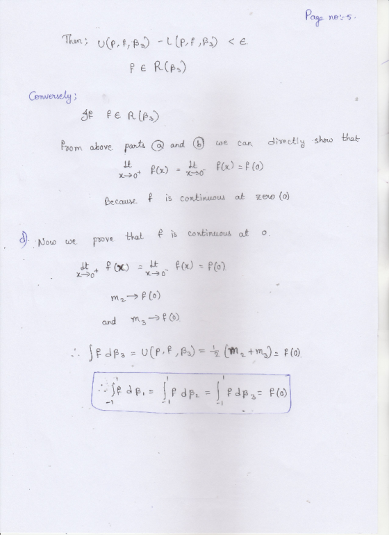 P E R(P) Faom above pats andse can diseotly shono thak f is continuous at 굿ero (0) Because No uwe proethths continuous at o y