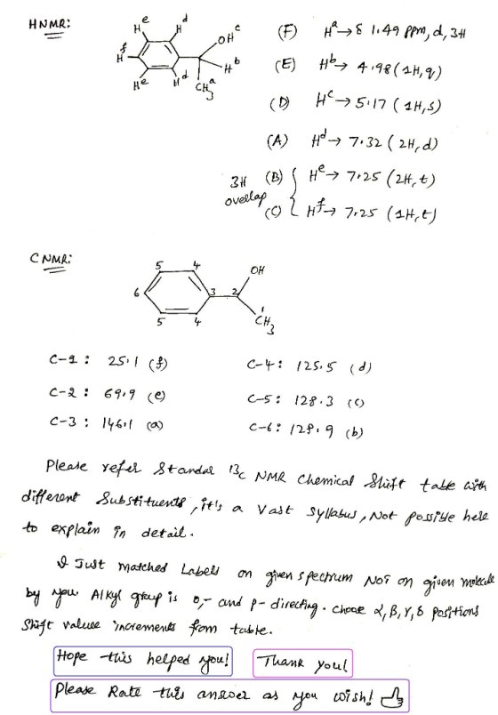 HNMR: HA 49 Ppm, d,3 OH H 44(4H,) (E) H517 (4H,5) (D H7.32 2H,d) (A) H (B) 7 2S (2H,e) ovestop H (1H, 7,25 С МMА: OH 25 () C-