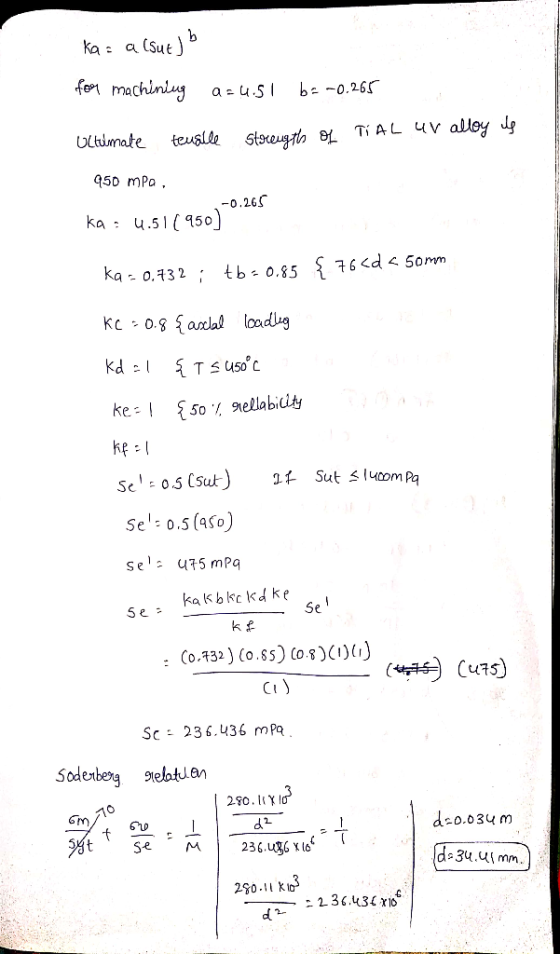 h ka a (Sut fo machlnly a u.S b2-0.265 teuslle Stoeugt e Ti AL uv alloy lg Ultumate 950 mPa -0.26 ka u.51950) 76d50mm ka- o.4