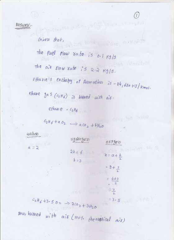 hnsecex! hiven thot, The fuel flow丫a to .5 0.1 Kg /5 ethane 3aS (4H6) İ5 bu ned with a: ethoneCH ad bon Ab-6 at b 413 2 -3.5