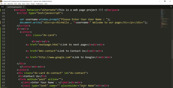 0 cyUserswS9了 Sublime Text (UNREGISTERED) Eile Edit Selecti Find Miew Goto Tools Praject Preferences Help <marquee behavior-