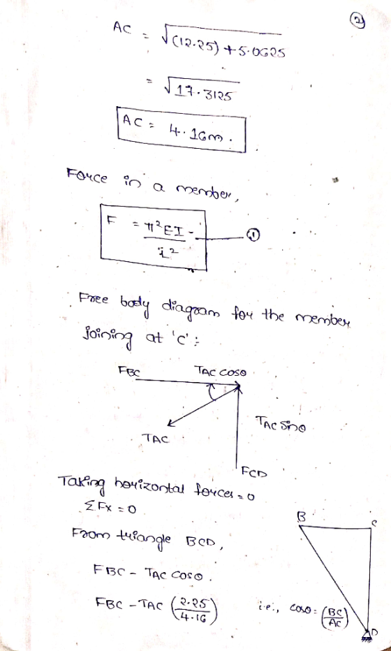 Ac C12.25)5.0GQS N1.3135 AC FOuce - 2EI Poee bs ciagamfo the membe at c TAc COSO FRC TAC Sno TAC FCD heyizontal toxces o Tai