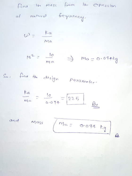 th expresion from requoney natura of ka ma = 0.014t9 2 15 e u fins dosign the So Paranmoter ka 225 Ma and Ma Mass
