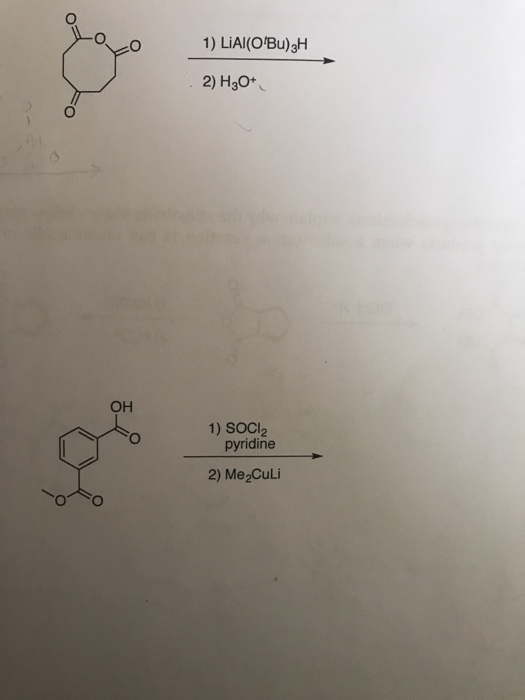 1) LiAl(OBu)3H 2) H30+ он 1) SOCl2 pyridine 2) Me Culi
