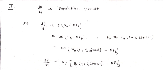 dP → population growth 5 Yous dt 1O) dt- = ap ( FA-PER) d P dlt
