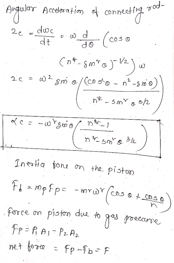 od connecting วั d o Inelia ona ontha. pisto fate on piston due to aas φ0ecorse