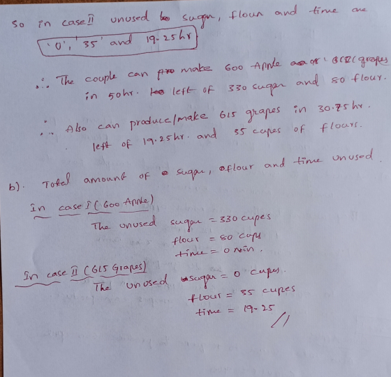 So n case unosed o s o,35, and 19.25hr uon, floun and time aue and so flouy. ,~ Alfo cav produce make 615 grapes in 3-P5 hY