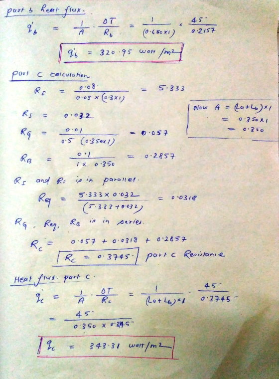 part b Real. fun 1 07 96 = 320.95 watt/m2 S. 333 o w 5.333x 0.032 o-o31& Rc-ー394 slpa, rc Re..on.e Heal us port c 4 S A Re t