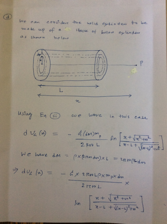 We ean csidert the volid clind e as shown belous using Eq⑩ cwe have in tuis ease 2.
