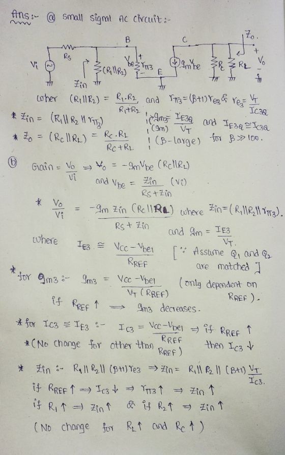 fins small signat ac checuit :- Zo C. Rs 3 ICA RitR Zin (v) Vi NT Reef Lare matted or m3Im3cc -el(only dependent on RREF) ff